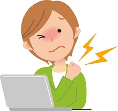 イラストパソコンして肩が痛むOLS