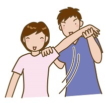 イラストMI腕をあげるストレッチS